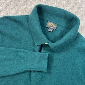 J. Crew Dark Green 100% Cashmere Collared Sweater Polo Men's Size M